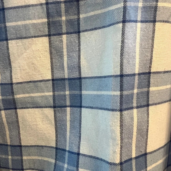 Double Pump Sz M Blue & White Plaid Western Button up NWT Timeless Smart Shirt - Picture 6 of 16